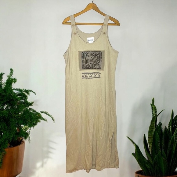NINA PICCALINO Tribal Southwestern Boho Animal Graphic Sleeveless Maxi Dress - Picture 1 of 11